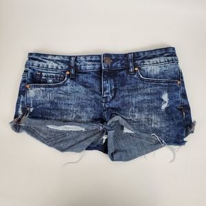 Aeropostle distressed denim cut off shorty shorts